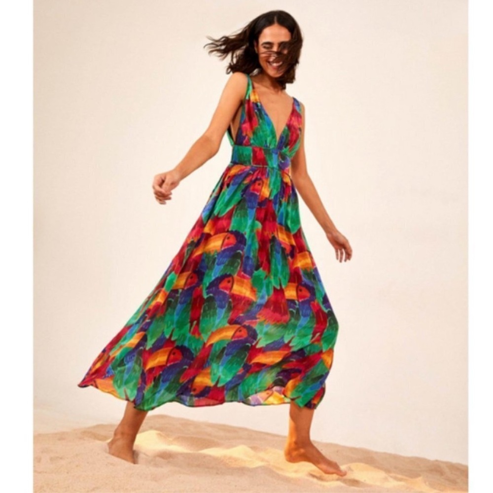 Farm Rio Painted Toucan Maxi Dress